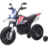 AIYAPLAY vaikiškas elektrinis motociklas, 12V vaikiškas motociklas su muzika, 6 km/val. vaikiška transporto priemonė su nuimamais mokomaisiais ratais, 12 colių plastikinėmis padangomis, skirtas 3-8 metų vaikams, ne daugiau kaip 30 kg, baltos spalvos