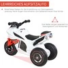 HOMCOM vaikiškas motociklas-paspirtukas, vaikiška transporto priemonė su muzika, 18-36 mėnesių vaikams, baltas, 74x39x48 cm