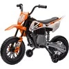 AIYAPLAY vaikiškas elektrinis motociklas, 12V vaikiškas motociklas su muzika, vaikiška transporto priemonė su nuimamais mokomaisiais ratais, 2,4-5 km/val., skirtas 3-6 metų vaikams, ne daugiau kaip 30 kg, oranžinis