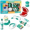 Lean Toys Vaikiškas odontologo rinkinys su vibruojančiu dantų šepetėliu ir atveriamu žandikaulio modeliu, mėlynos ir baltos spalvų, 15 dalių