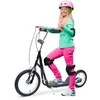 HOMCOM vaikiškas paspirtukas 16/12 colių paspirtukas su stabdžiais, miesto paspirtukas, kickboard vaikams nuo 5 metų, juodas, 135x58x92-100 cm