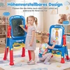 Vaikiškas piešimo stovas 4 viename, reguliuojamo aukščio, mėlynas, 50,8 × 35,6 × 72,4/87,6 cm
