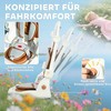 AIYAPLAY vaikams triratukas, transformuojamas kūdikio vežimėlis, 5-in-1 dizainas, nuimama stūmimo rankena, reguliuojamas, saugos diržas, laikymo krepšys, 1-3 metai, kreminės baltos spalvos