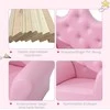 HOMCOM Mergaičių fotelis Minkšta sofa Krištoliniai mygtukai Taburetė Rožinė Jauki nuo 3 metų 58x40.5x49cm