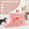 Vaikų modulinė sofa Pilka/Rožinė 8 vnt.