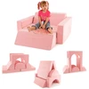 Vaikų modulinė sofa Pilka/Rožinė 8 vnt.