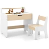 Vaikų stalas ir kėdė natūrali ir balta 2 vnt.