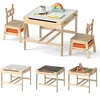 Vaikų stalas ir kėdės 60 x 60 x 49 cm 1 stalas, 2 kėdės, 2 dėžės