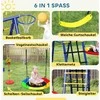 AIYAPLAY vaikiškų sūpynių rinkinys "6 in 1", pagamintas iš plieno, su sūpynėmis su diržu, sūpynėmis su lizdu, virvinėmis sūpynėmis, tinklu, kopėčiomis ir krepšinio lanku 3-8 metų vaikams