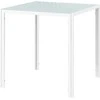 HOMCOM Valgomojo stalas Kvadratinis virtuvės stalas 4 asmenims, valgomojo stalas iš grūdinto stiklo, iki 80 kg svorio, skirtas virtuvei, valgomajam, 75 x 75 x 75 cm, baltas
