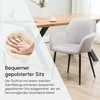 HOMCOM valgomojo kėdės, 2 vnt. rinkinys, virtuvės kėdė su atlošu, aksominė išvaizda, minkšta kėdė su plieninėmis kojelėmis svetainei, šviesiai pilka, 54 x 57 x 80 cm