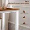 HOMCOM valgomasis komplektas, stalas, 4 kėdės, valgomojo komplektas, pušies mediena, ruda+balta