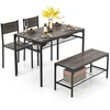 Valgomojo komplektas Rustic Brown/Gray 4 vnt.