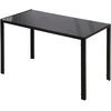 HOMCOM LED valgomojo stalas virtuvinis stalas 4 asmenims grūdinto stiklo metalinis juodas 120x60x75cm