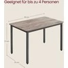 Songmics Vasagle Valgomasis stalas 70 x 110 x 77 cm pilkšvai margas matinis juodas