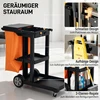 Valymo vežimėlis su 3 lentynomis, juodas, 121 x 50,5 x 100 cm