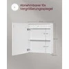 Songmics Veidrodinė spintelė su apšvietimu ir elektros lizdu