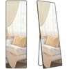 Songmics veidrodis 160 x 50 cm stačiakampio formos, juodas