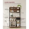 Songmics Vasagle Virtuvės lentyna su lizdais ir medžiaginiu stalčiumi 40 x 100 x 180,4 cm