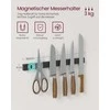 Songmics Virtuvinė lentyna su magnetine juosta ir 12 kabliukų, juoda
