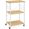 Songmics Vasagle 3 lygių virtuvės lentyna ant ratukų