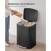 Songmics Virtuvės šiukšlių dėžė 2 x 20 l su rankenomis, juoda