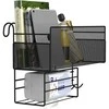 Virtuvinis sieninis metalinis organizatorius su kabliukais, 25x37x13 cm