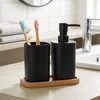 Bathroom Solutions Vonios aksesuarų rinkinys su muilo dozatoriumi, juodas, 3 dalių