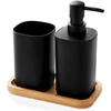 Bathroom Solutions Vonios aksesuarų rinkinys su muilo dozatoriumi, juodas, 3 dalių