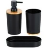 Vonios aksesuarų rinkinys Vilde, juodas, 3 dalys