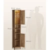 Songmics Vonios kambario spintelė su apšvietimu, medaus rudos spalvos, 30 × 30 × 170 cm