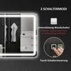 HOMCOM vonios veidrodis su apšvietimu 70x90 cm, LED veidrodis, sieninis veidrodis su Bluetooth muzikos funkcija, laikrodis, jutiklinis jungiklis, atminties funkcija, šviesos veidrodis be rasojimo, su 3 šviesos spalvomis, sidabrinis