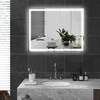 HOMCOM vonios veidrodis su apšvietimu 90x70 cm, LED sieninis veidrodis su atminties funkcija, 3 šviesos spalvų, nuo rasojimo apsaugotas, su jutikliniu jungikliu, sidabrinis