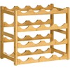 HOMCOM vyno stovas butelių stovas bambuko natūralaus medžio 16 butelių 43x23,5x38cm