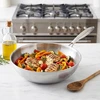 Wok keptuvė iš trijų sluoksnių nerūdijančiojo plieno, sidabrinė, 30 cm