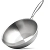 Wok keptuvė iš trijų sluoksnių nerūdijančiojo plieno, sidabrinė, 30 cm
