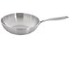 Wok keptuvė iš trijų sluoksnių nerūdijančiojo plieno, sidabrinė, 30 cm