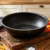 Wok keptuvė su PFLUON GRANIT danga, juoda, 26 cm