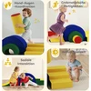 AIYAPLAY 5 dalių minkštų kaladėlių rinkinys kūdikiams ir mažyliams, putplastis, dirbtinė oda, 5 kūrybinės formos, vidaus laipiojimo ir žaidimų rinkinys, spalvotas