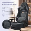 Songmics Žaidimų kėdė su 4D porankiais ir pakoju, pilka, 72 × 72 × 125–135 cm