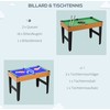 "HOMCOM 4 in 1" daugiafunkcinis žaidimų stalas, vakarėlių žaidimų stalas su stalo tenisu, stalo futbolu, biliardu, stalo ledo rituliu, skirtas linksmybėms su keliais žaidėjais, plienas, natūralus medis + juoda spalva