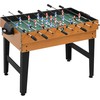 "HOMCOM 4 in 1" daugiafunkcinis žaidimų stalas, vakarėlių žaidimų stalas su stalo tenisu, stalo futbolu, biliardu, stalo ledo rituliu, skirtas linksmybėms su keliais žaidėjais, plienas, natūralus medis + juoda spalva