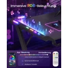 Songmics Žaidimų stalas su RGB apšvietimu ir gėrimų laikikliu, anglies juodos ir rašalo juodos spalvų, 100 × 60 × 76 cm