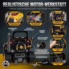 Žaislinis automobilio variklis su garso ir šviesos efektais, geltonas, 46 × 41 × 47 cm