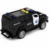 Lean Toys Žaislinis specialiųjų pajėgų policijos automobilis su šviesos ir garso efektais, juodos ir baltos spalvos, 15 × 6,5 × 6,5 cm