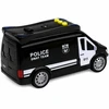 Lean Toys Žaislinis SWAT policijos furgonas su šviesos ir garso efektais, juodos ir baltos spalvos, 15,5 × 7,5 × 8,5 cm