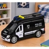 Lean Toys Žaislinis SWAT policijos furgonas su šviesos ir garso efektais, juodos ir baltos spalvos, 15,5 × 7,5 × 8,5 cm