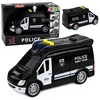 Lean Toys Žaislinis SWAT policijos furgonas su šviesos ir garso efektais, juodos ir baltos spalvos, 15,5 × 7,5 × 8,5 cm