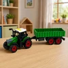 Lean Toys Žaislinis traktorius su dviaše priekaba, šviesos ir garso efektai, žalias, 35 × 9,5 × 8 cm