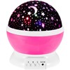 Lean Toys Žvaigždžių projektorius su LED naktine lempa, 360° sukimas, 11.2 x 13 cm, rožinė